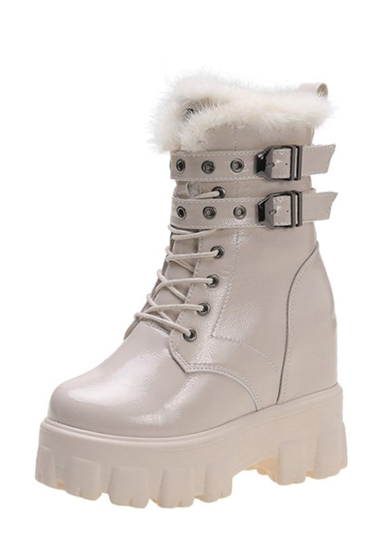 Winter Boots Women Winter Warm Fur Motorcycle Boots
