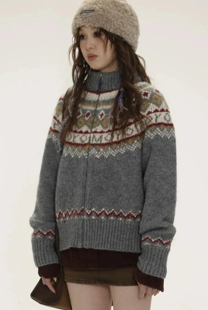 Ashoreshop-Vintage-Zipper-Women-Cardigan-Fair-Isle-Sweater-Half-High-Collar-Long-Sleeve-Knitwear-1-4