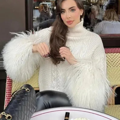 Ashoreshop-Women-Loose-Turtleneck-Plush-Tassel-Sweater-Female-Elegant-Long-Sleeve-Wool-Pullover-Top-0