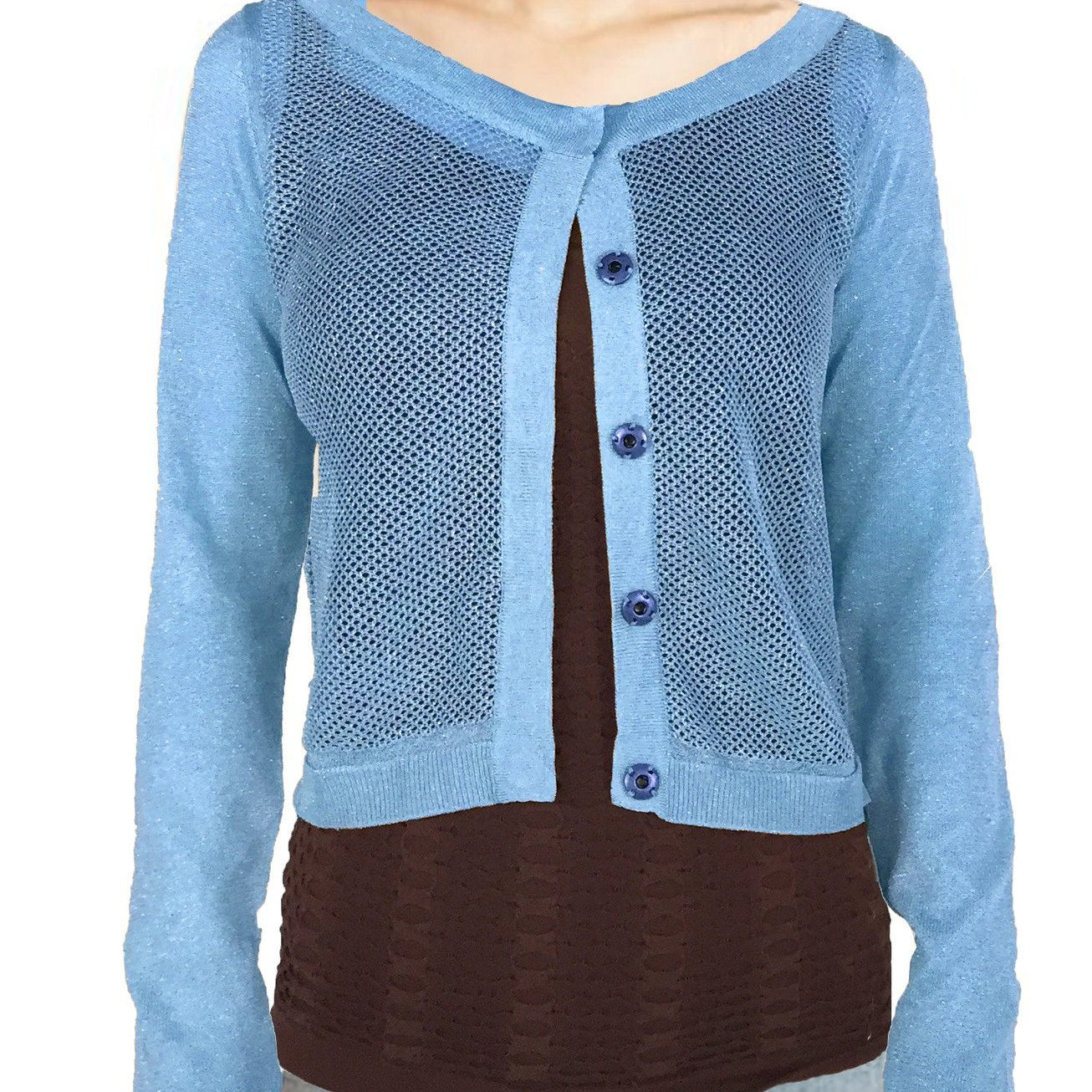 ASHORE WOMENS SPARKLING NET SHORT CARDIGANS