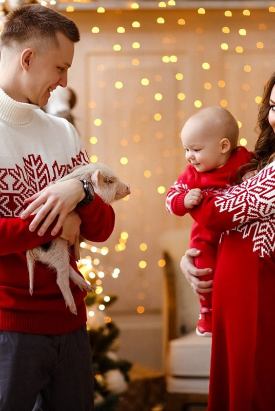Christmas Jumpers Thicken Warm Turtleneck Xmas Family Look Family Matching Sweaters