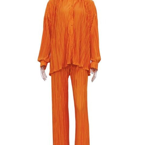 Comfortable Loose Home Suit Autumn Long Sleeve Blouse With High Waist Pants Set