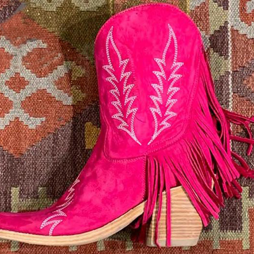 Boots CowGirls Fringe TasselEmbroidered Western Boots For Women Cowboy Boots