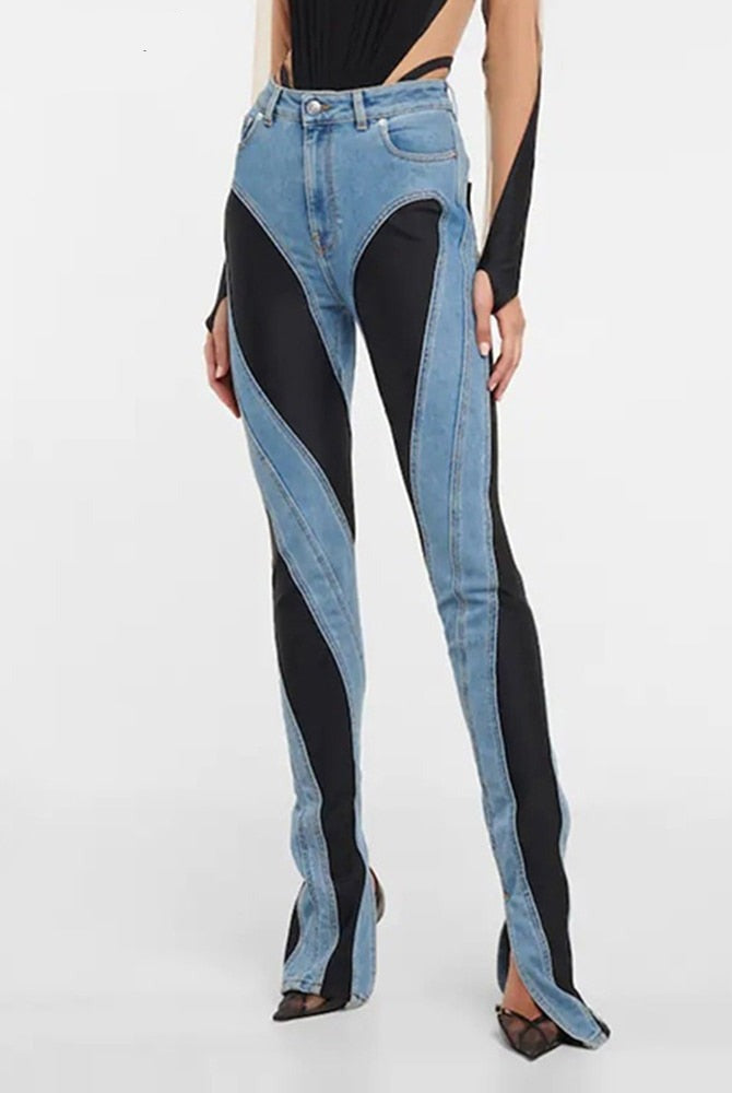 Ashore Shop Stretch Slim Denim Pants Leggings Slim Denim Women's Jeans Slim Deconstruct Long Denim Pants Autumn 2023 New