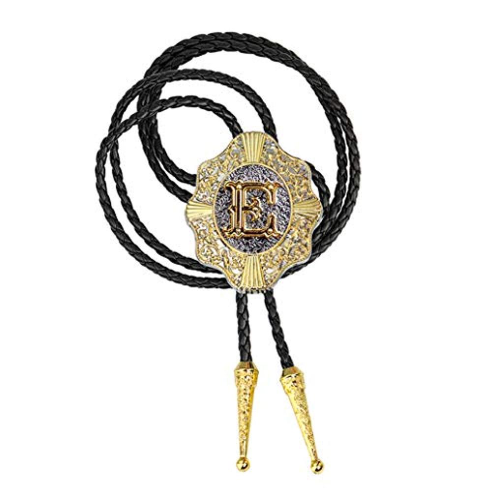 Letter ABCDEFG-Z bolo tie for man Indian cowboy western cowgirl leather rope zinc alloy necktie