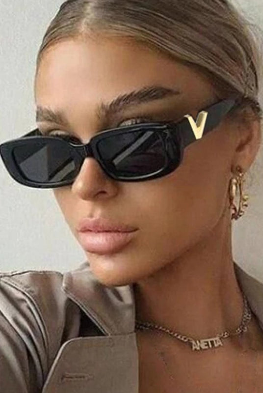 Retro Rectangle Sunglasses Women Vintage Small Frame Sun Glasses