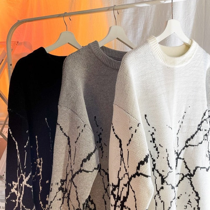 Winter Tree Sweaters Women Clothes Vintage Harajuku Oversized Pullover Sweater