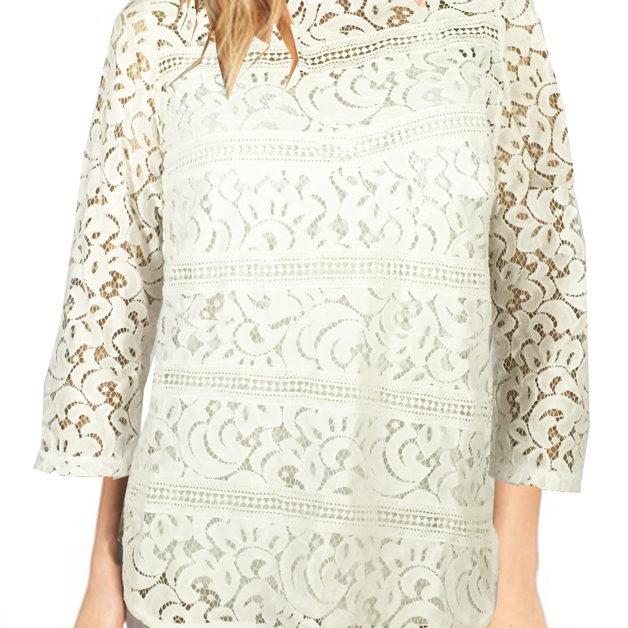 ASHORE WOMENS COTTON LACE BLOUSES