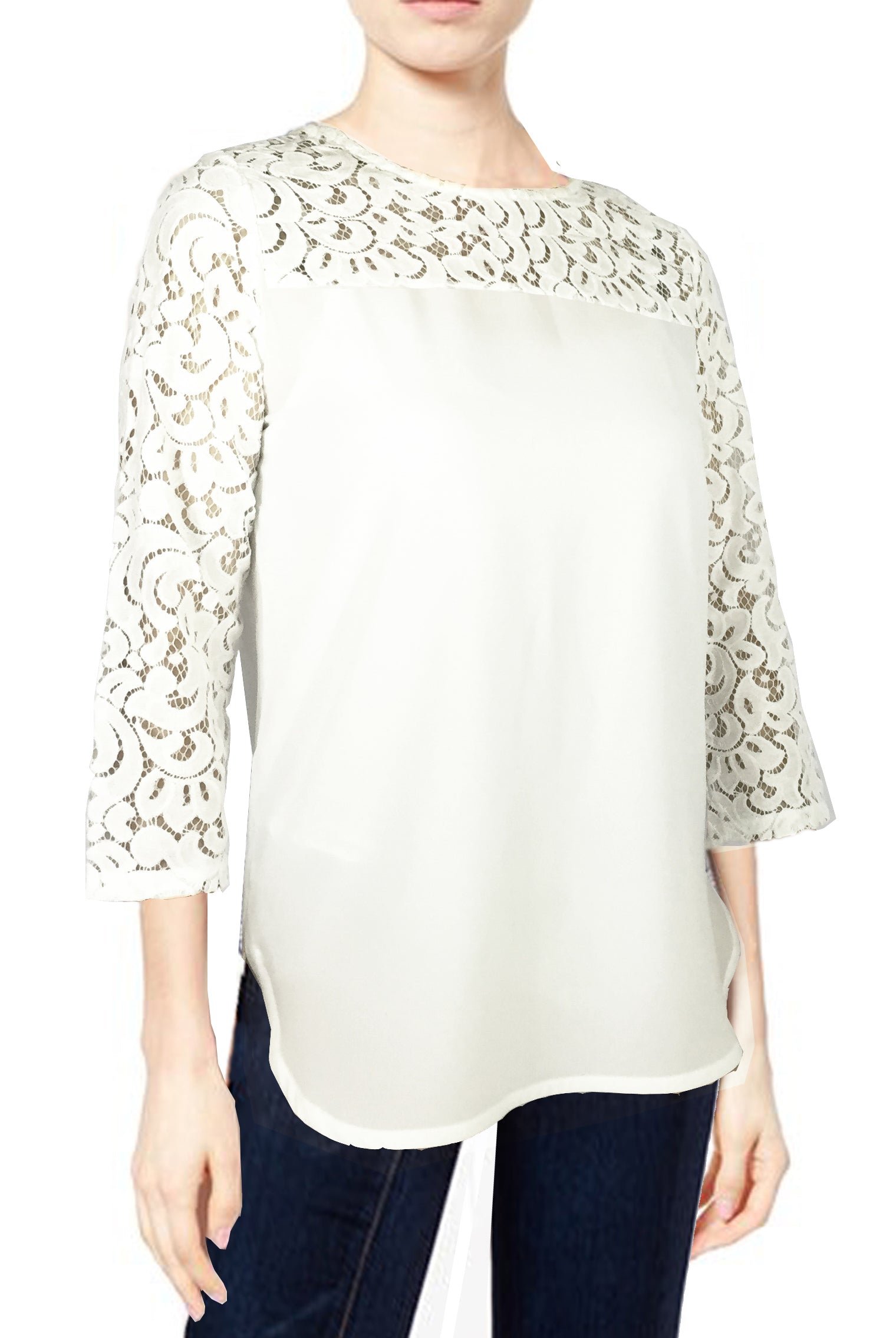 ASHORE WOMENS ELEGANT SHOULDER COTTON LACE TOPS