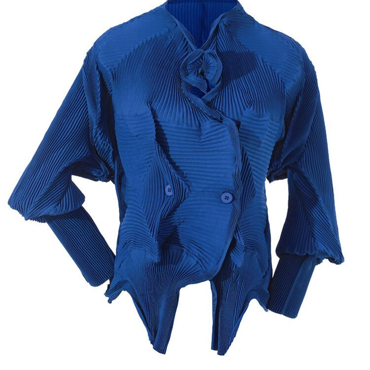 Ashore Shop Women Blouse Innovative Ripple Stretch Shirt Cardigan