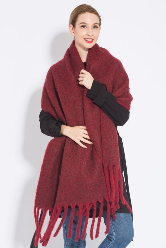 Wholesale Price Luxury Cashmere Blended Bright Colorful Women Blanket Scarf Winter