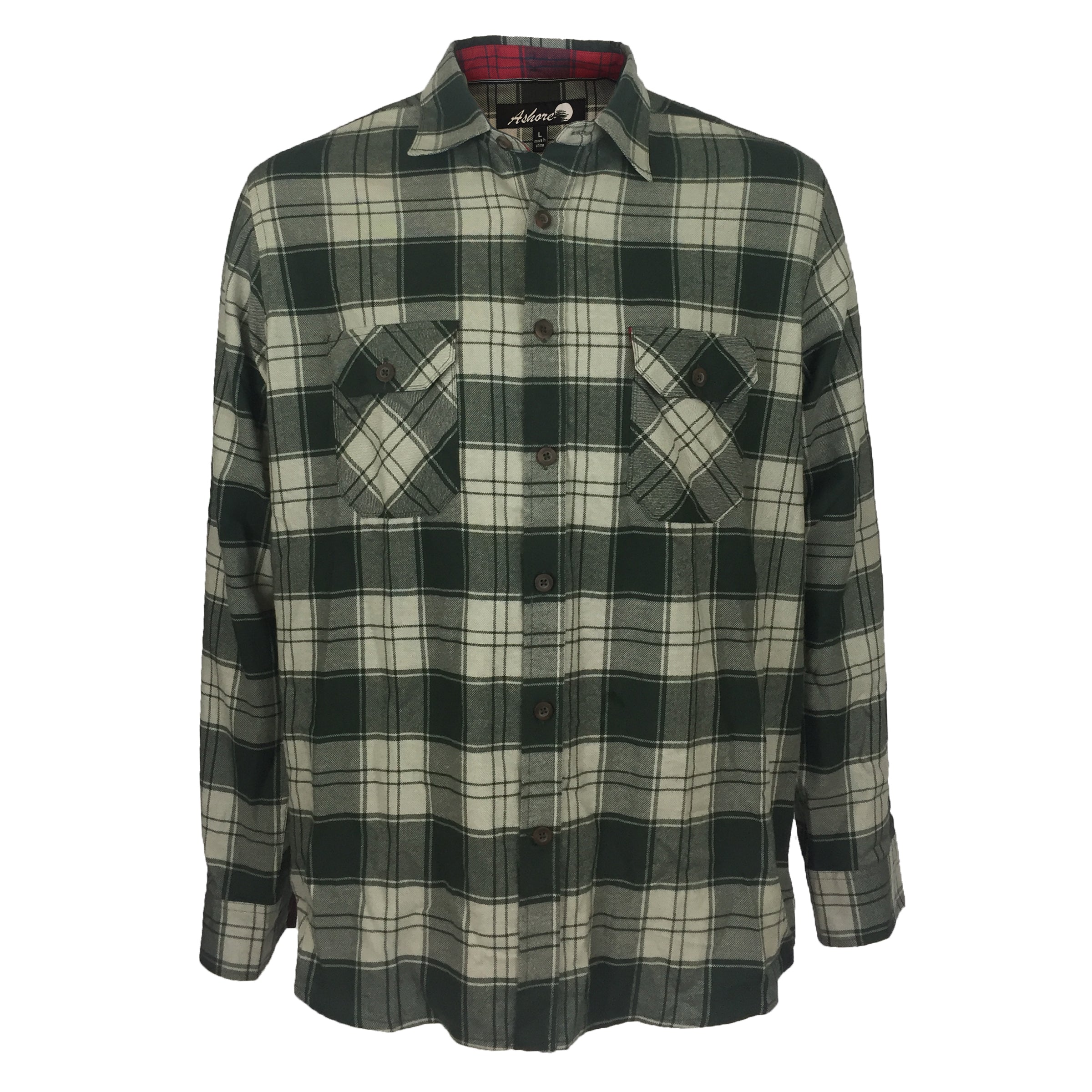 ASHORE Men High Quality Cotton/Poly Cotton Black/Grey Block Plaid Shirt