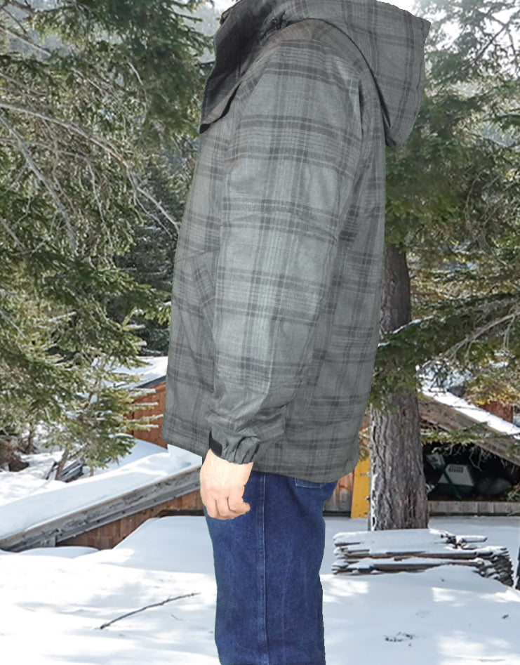 Mens Fall Winter Mid Weight Yarn Dye Plaid Outdoor Jackets