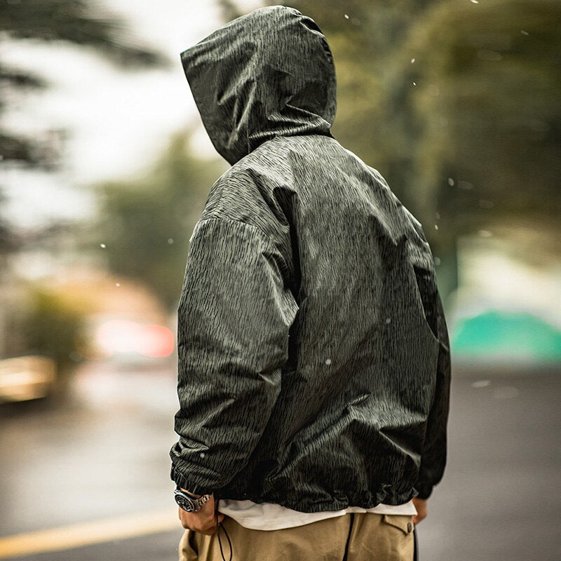 Ashore Shop Mens Outdoor Rain Coat Raindrop Camouflage Fisherman Hooded Jackets for Men Spring Camping Jacket Tactical Military Outerwears