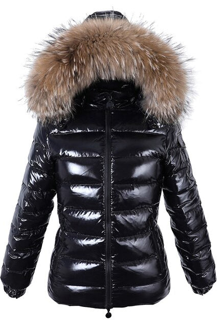Women Real White Duck Down Lining Coat natural Raccoon Fur Collar