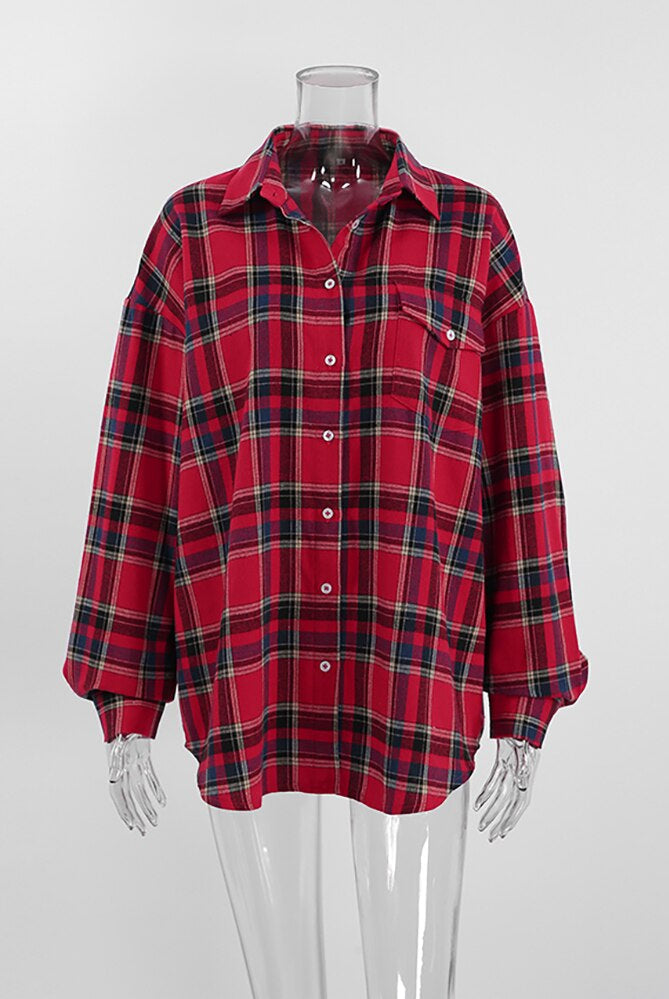 shore Shop Bright Gingham Oversized Shirts For Women