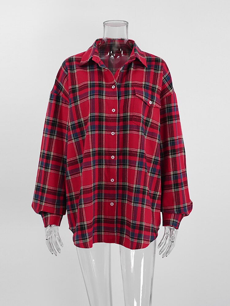 shore Shop Bright Gingham Oversized Shirts For Women