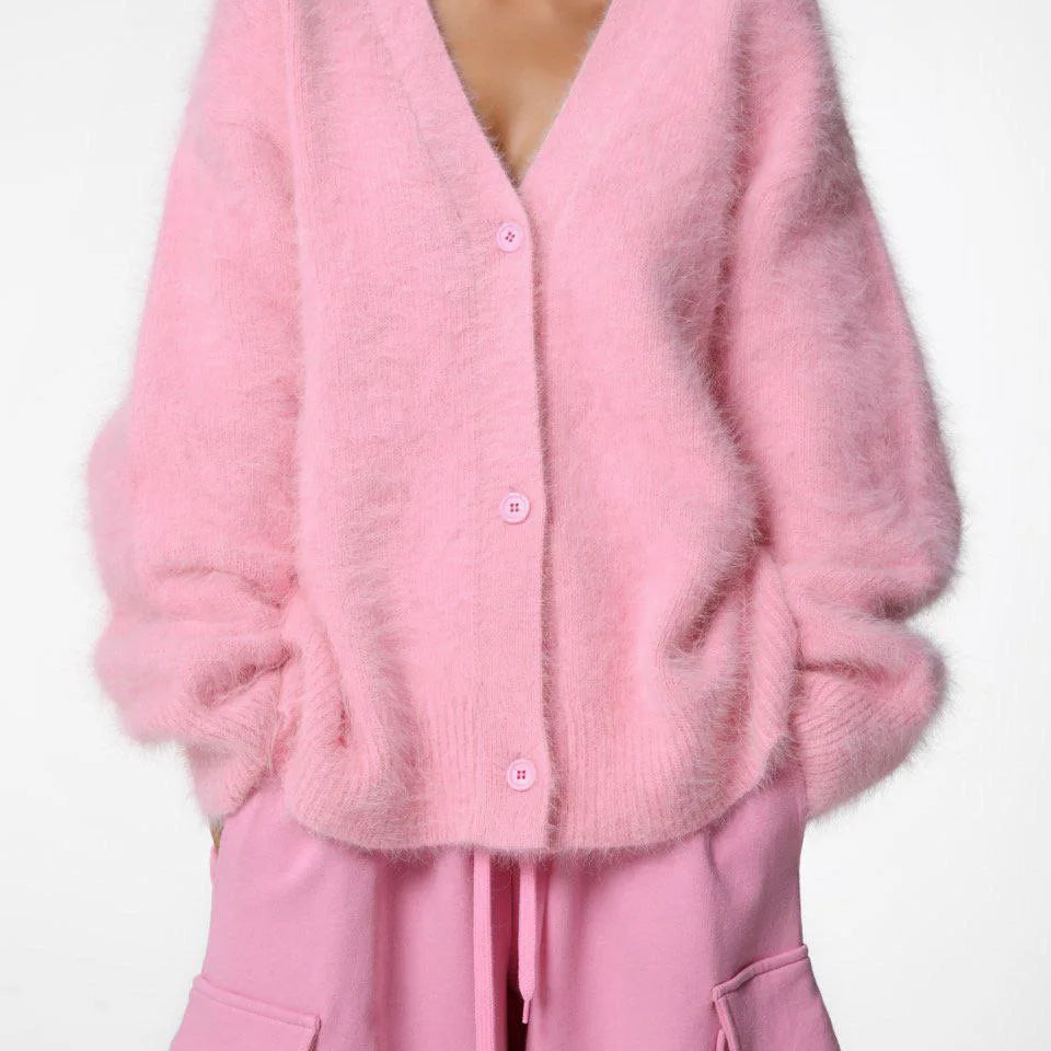 Mohair-Wool-V-neck-Cardigan-For-Women-Fashion-Knitted-Single-Breasted-Short-Sweater-Fall-Winter-5