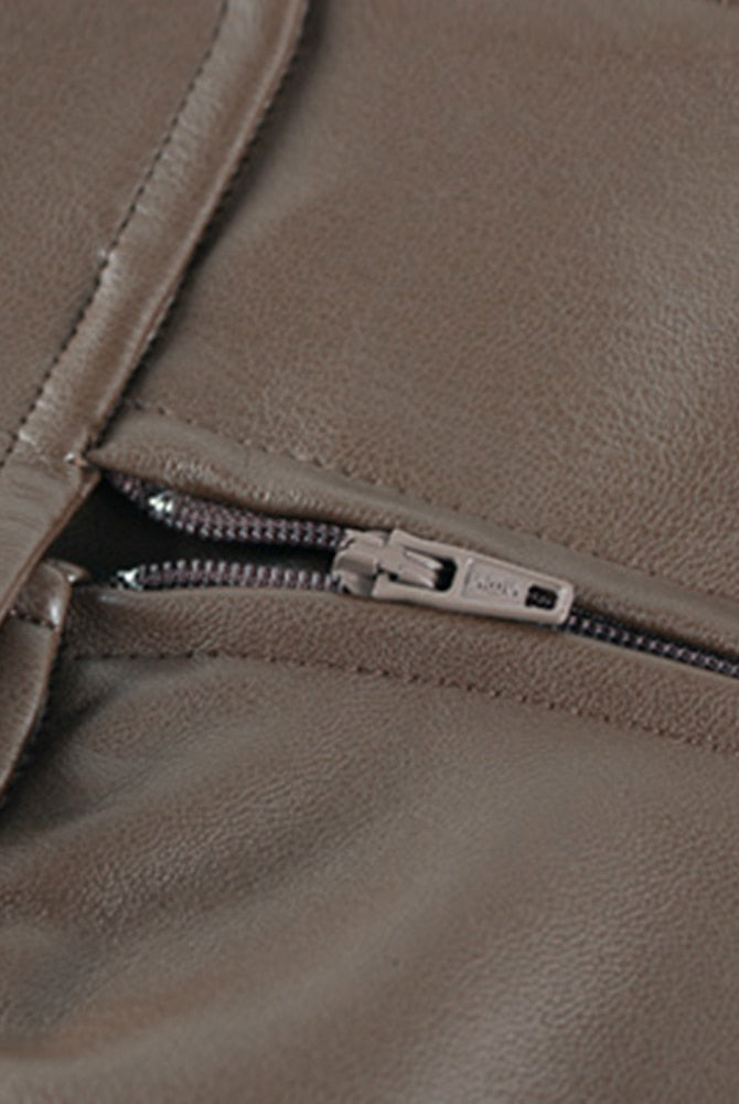 Midi Leather Skirt Women Brown White Black Long High Waisted Pencil Skirts