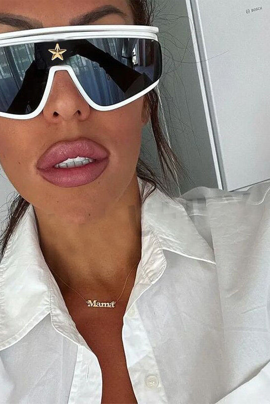 Ashore Shop Womens Sunglass One Piece Shield Flat Sunglasses