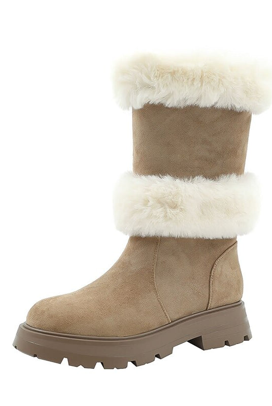 Ashore Shop: Womens Flat Warm Boots Super Comfortable Trend Thicken Long Plush Fur Snow Boots Women Winter 2023