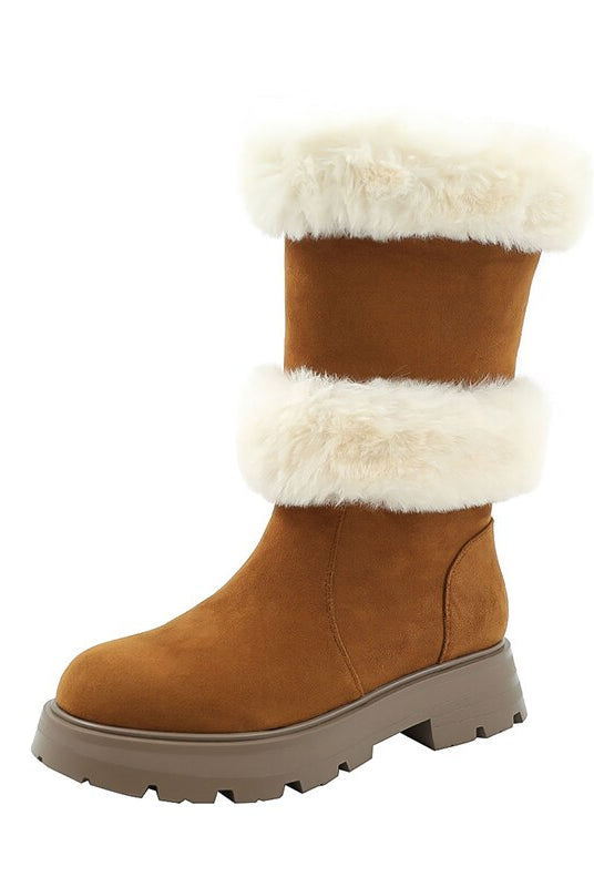 Ashore Shop: Womens Flat Warm Boots Super Comfortable Trend Thicken Long Plush Fur Snow Boots Women Winter 2023