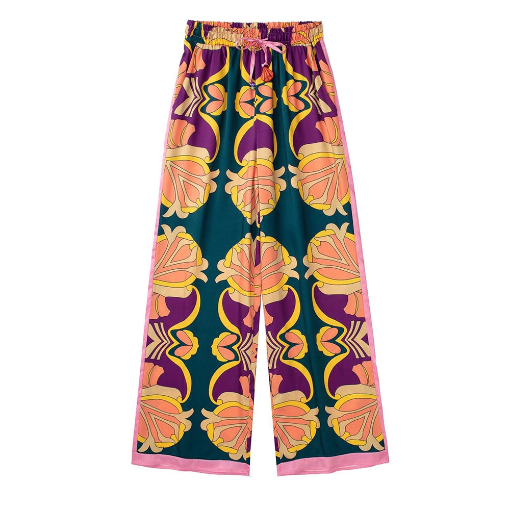 Beach Club Art Deco Tropical Flower Matching Sets Women