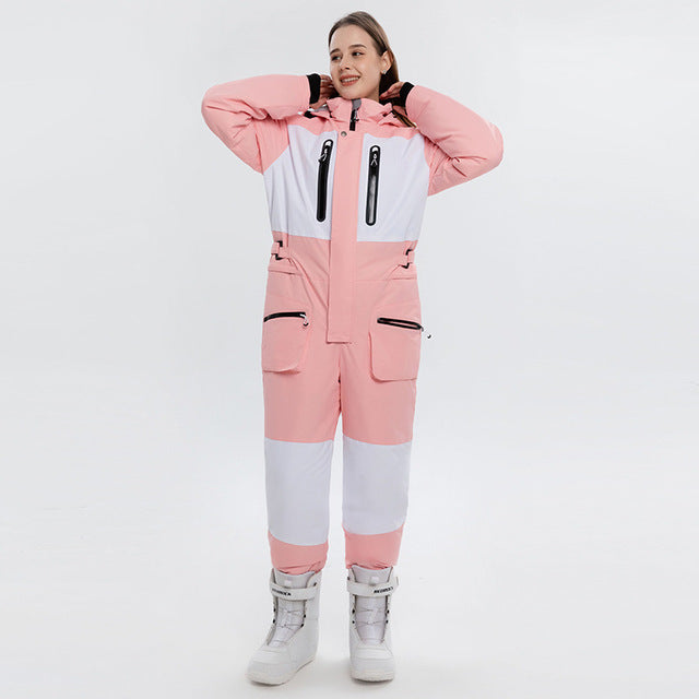 Ski Jumpsuit for Men Women Winter Windproof Waterproof Warm Ski Suit
