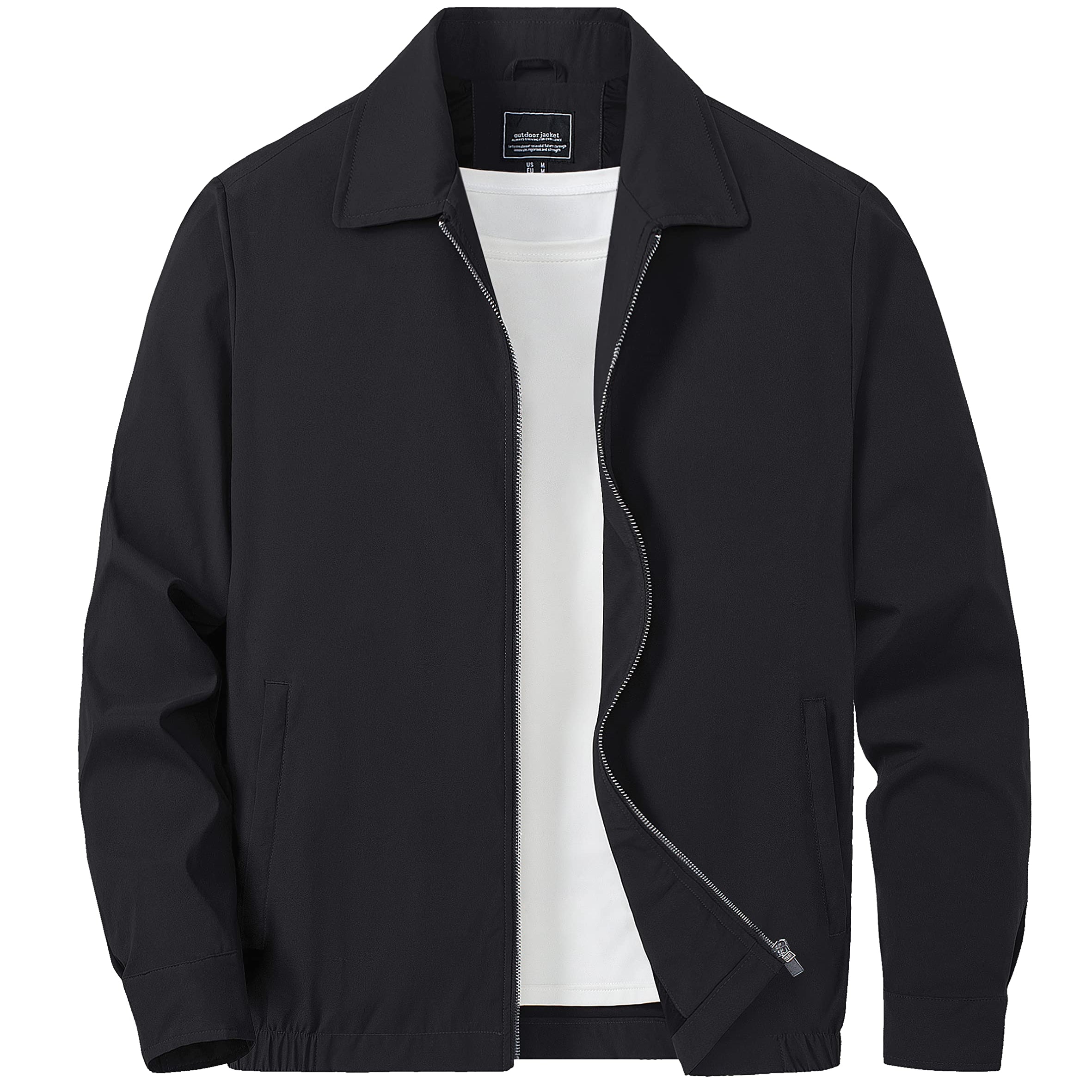 Lightweight Water-Resistance Full Zip Golf Jackets Mens Baseball Bomber Jackets Workout Fitness Casual Coats Sports Outwear