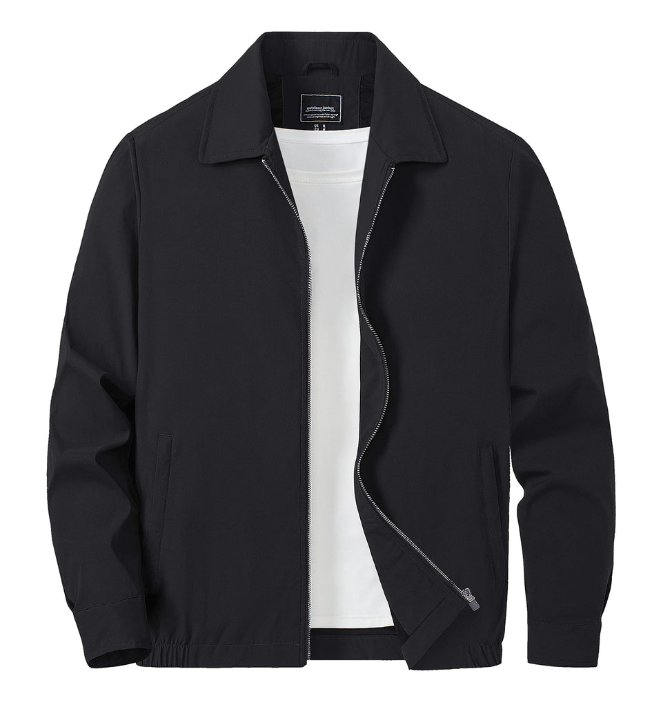 Lightweight Water-Resistance Full Zip Golf Jackets Mens Baseball Bomber Jackets Workout Fitness Casual Coats Sports Outwear