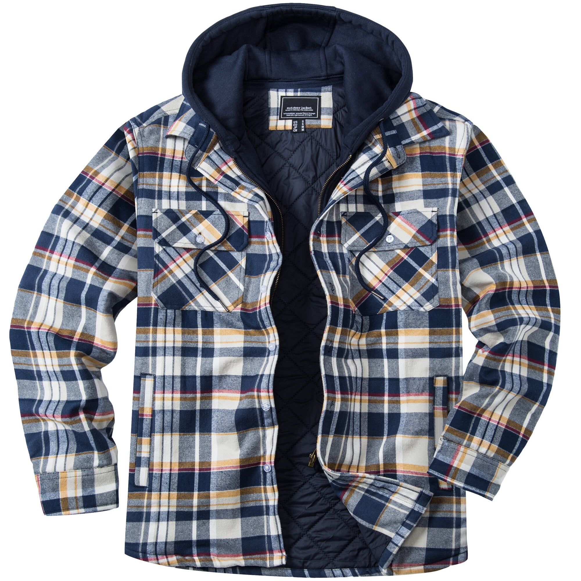 Removable Hood Plaid Jackets Flannel Shirts For Men and Women Unisex