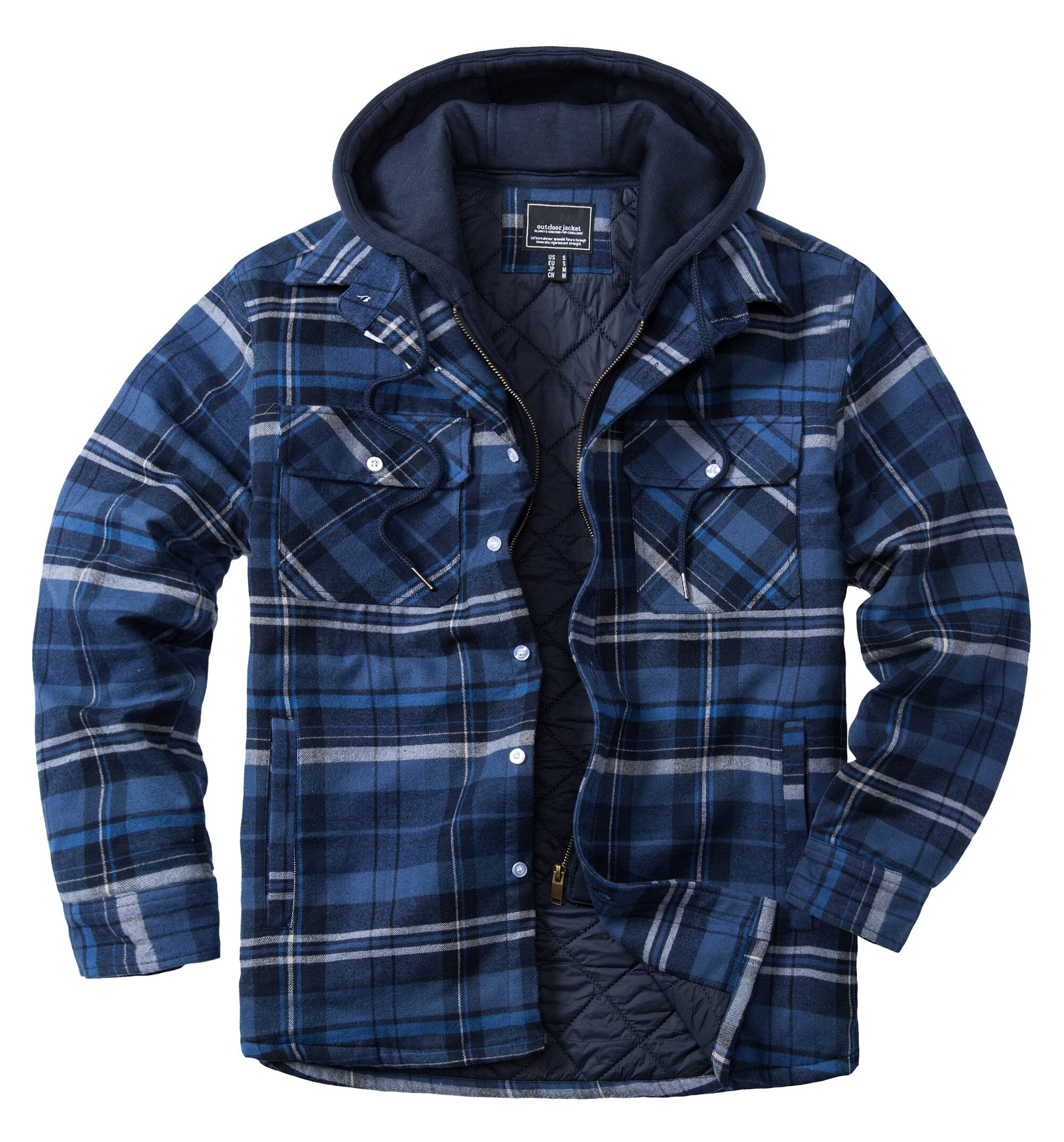 Removable Hood Plaid Jackets Flannel Shirts For Men and Women Unisex