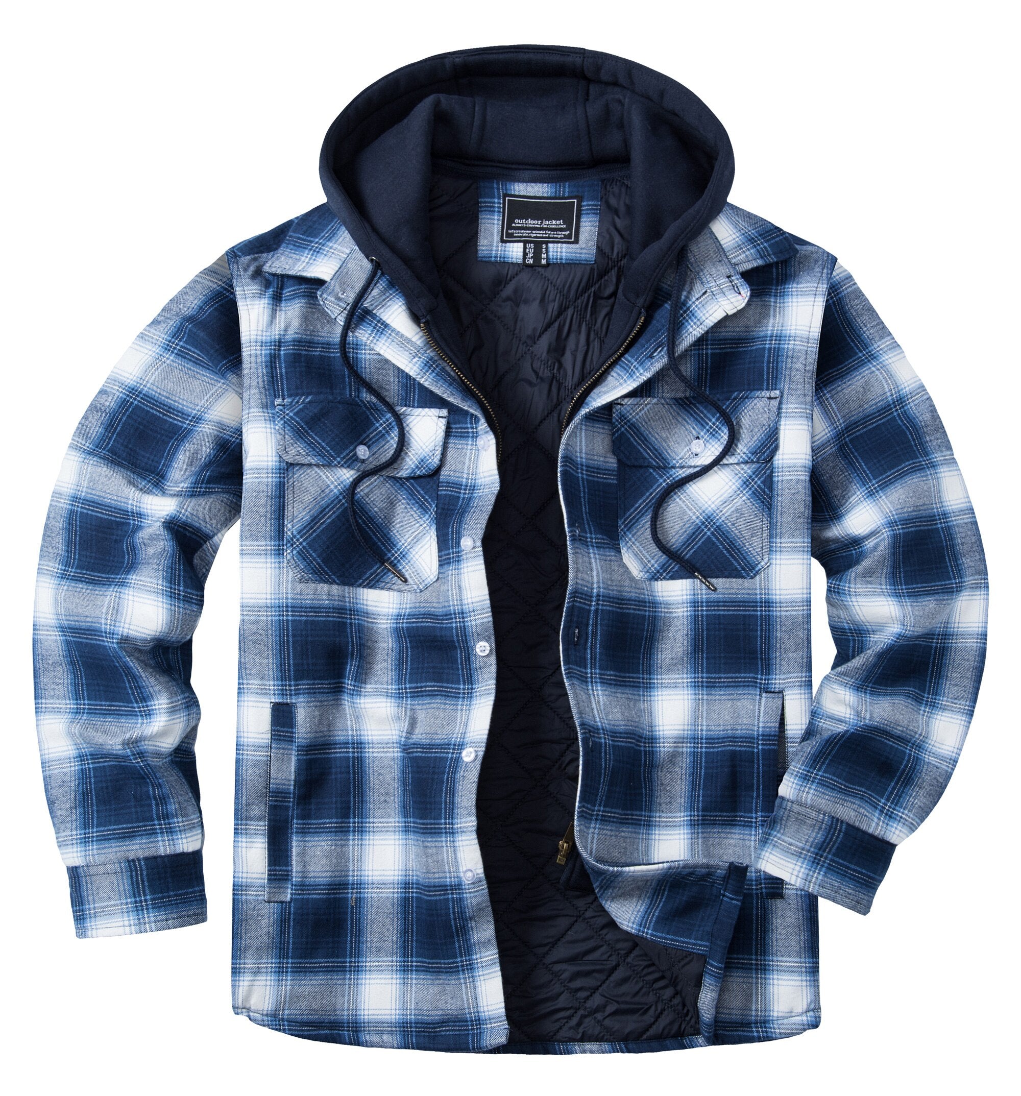 Removable Hood Plaid Jackets Flannel Shirts For Men and Women Unisex
