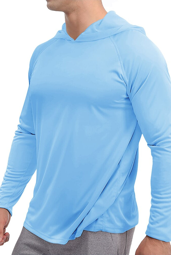 ASHORE SHOP mens Tops UPF 50+ Sun Protection T-Shirts Mens Long Sleeve Hoodie Casual Quick Dry T shirts Outdoor Hike Sports Run Pullover Tops