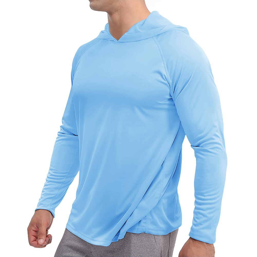 ASHORE SHOP mens Tops UPF 50+ Sun Protection T-Shirts Mens Long Sleeve Hoodie Casual Quick Dry T shirts Outdoor Hike Sports Run Pullover Tops