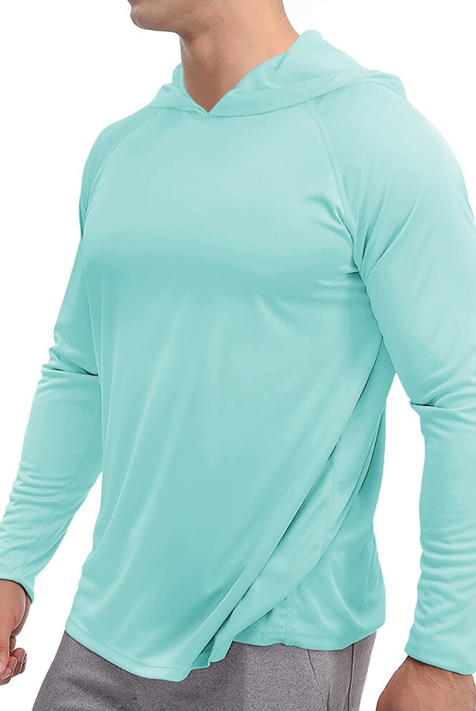 ASHORE SHOP mens Tops UPF 50+ Sun Protection T-Shirts Mens Long Sleeve Hoodie Casual Quick Dry T shirts Outdoor Hike Sports Run Pullover Tops