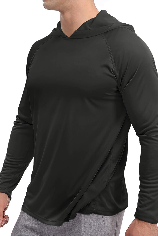 ASHORE SHOP mens Tops UPF 50+ Sun Protection T-Shirts Mens Long Sleeve Hoodie Casual Quick Dry T shirts Outdoor Hike Sports Run Pullover Tops