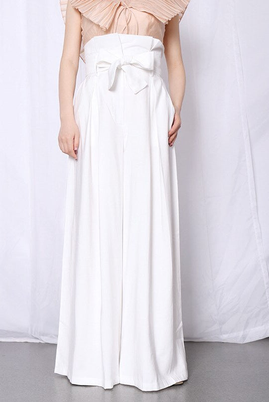 Casual Loose Women Full Length Pants High Waist Ruffle Pleated Wide Leg Pant