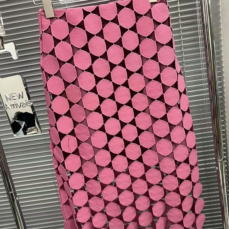 ASHORE SHOP Womens Skirts Cut Out Skirt For Women High Waist Patchwork Tassel Irregular