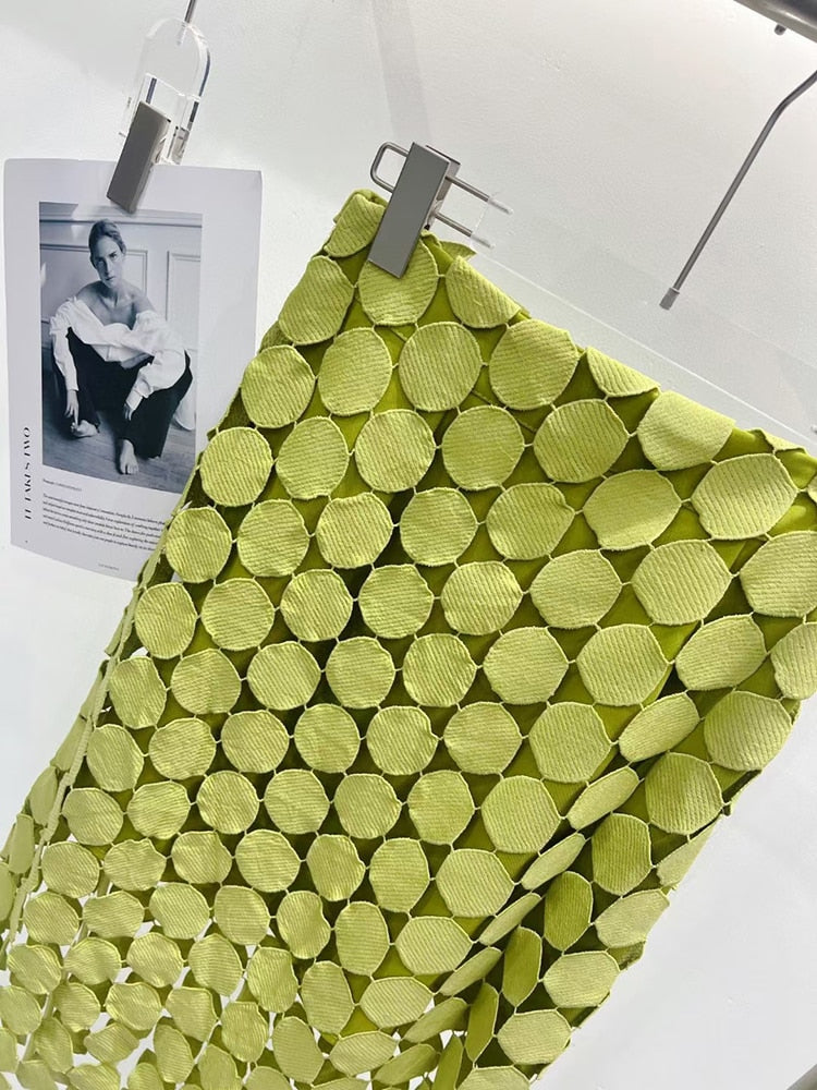 ASHORE SHOP Womens Skirts Cut Out Skirt For Women High Waist Patchwork Tassel Irregular