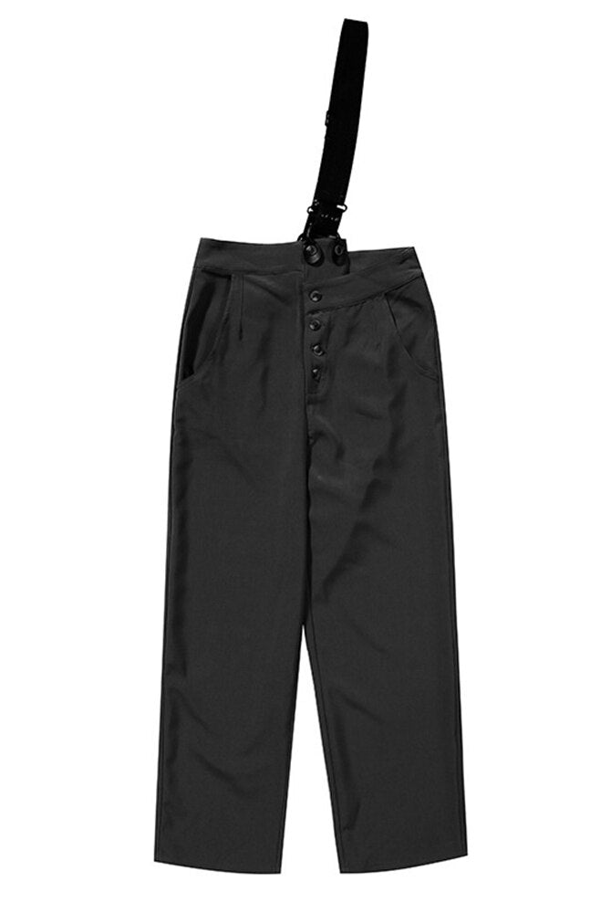 ASHORE SHOP Minimalist Overall For Women High Waist Patchwork Asymmetrical Slim Temeprament Overalls Female Fashion Style New