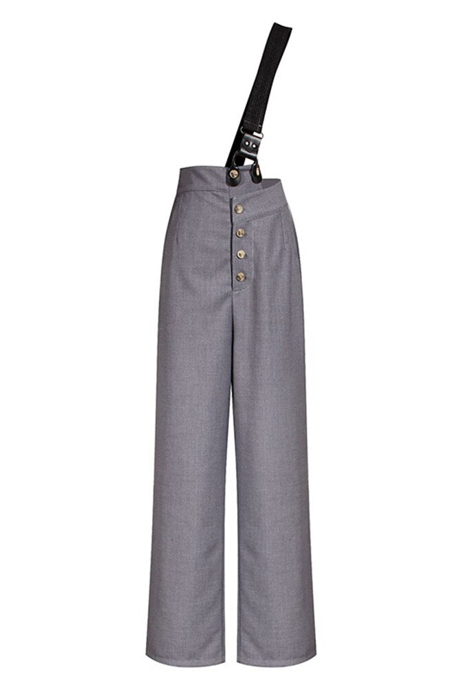 ASHORE SHOP Minimalist Overall For Women High Waist Patchwork Asymmetrical Slim Temeprament Overalls Female Fashion Style New