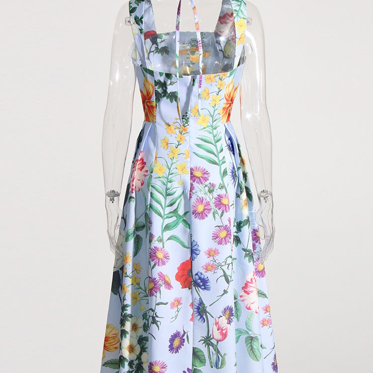 ASHORE SHOP Summer Loose Dress For Women Flower Sequins Square Collar