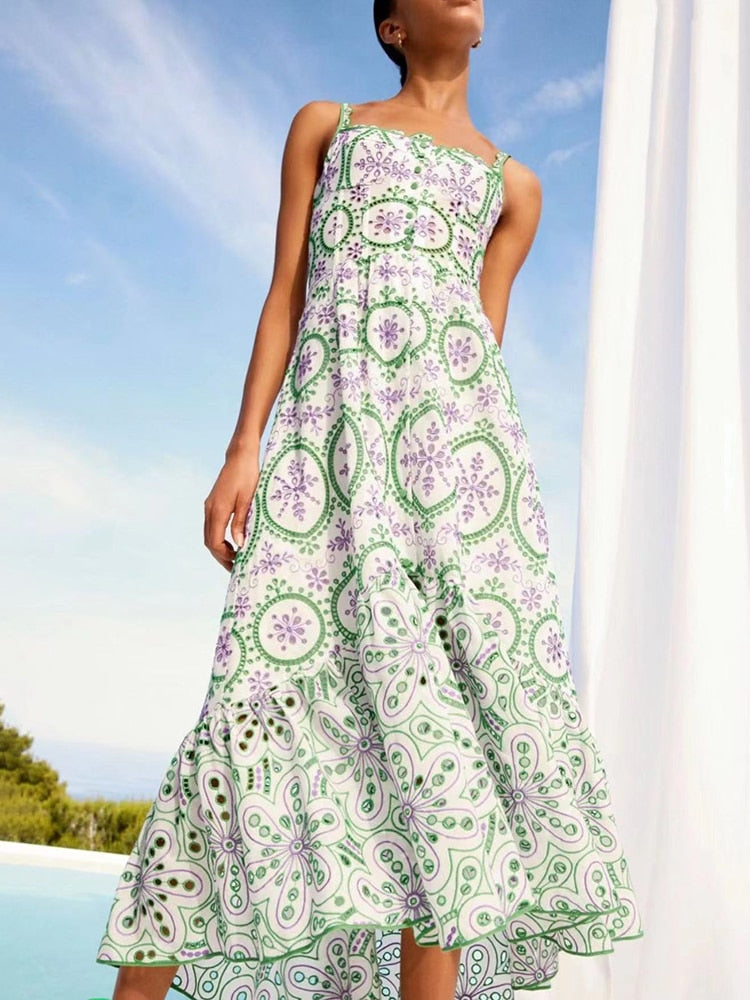 ASHORE SHOP cotton Lace Embroidery Hollow Out Dress