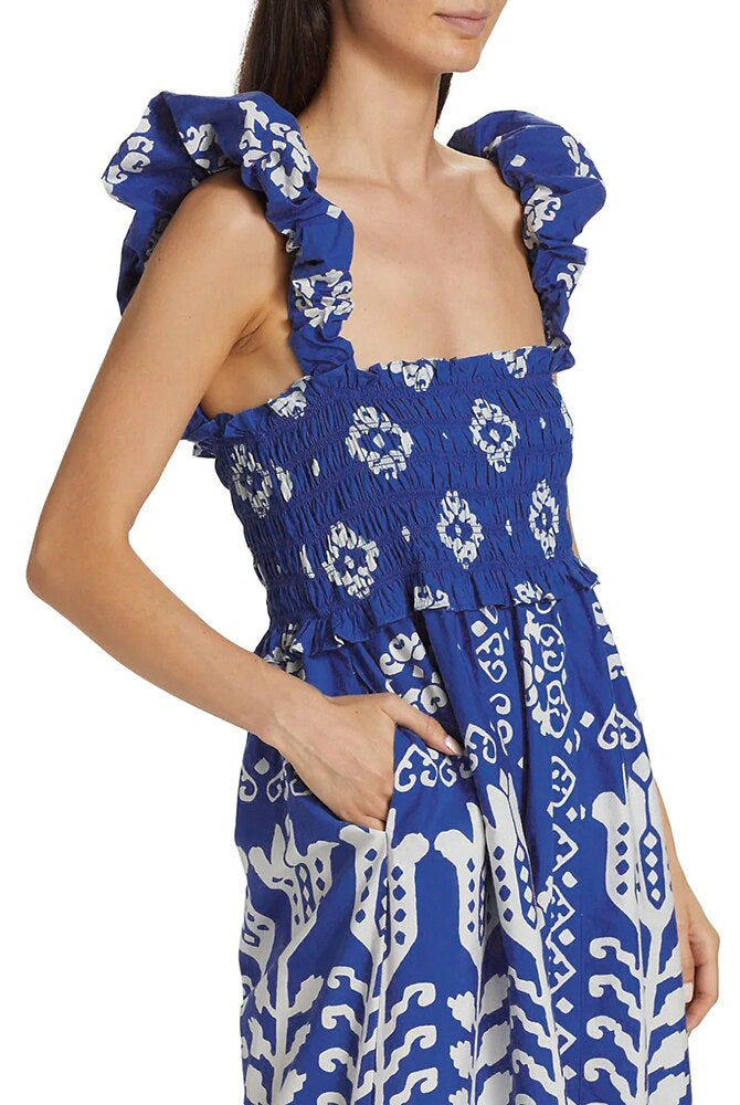 Spring Summer Long Dress For Women Square Collar Sleeveless Backless High Waist Colorblock Print Camisole Dresses Female Clothing