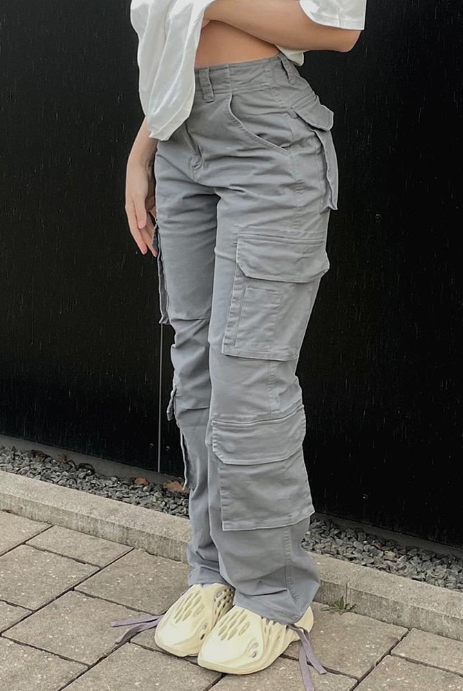 Womens Wide Leg High Waist Straight Y2k Denim Trousers Overalls