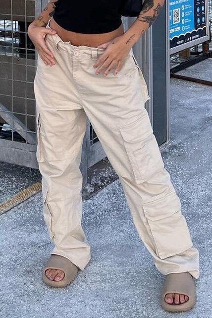 Womens Wide Leg High Waist Straight Y2k Denim Trousers Overalls