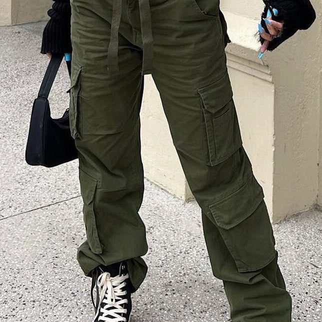 Womens Wide Leg High Waist Straight Y2k Denim Trousers Overalls