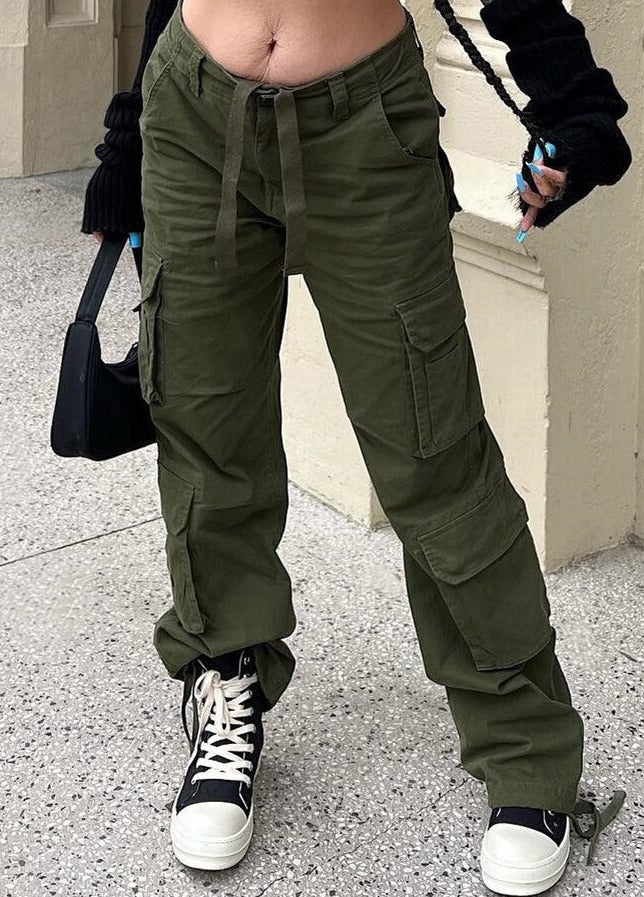 Womens Wide Leg High Waist Straight Y2k Denim Trousers Overalls