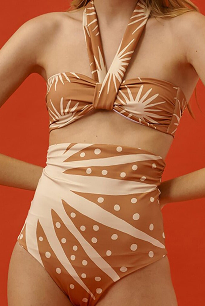 Ashore Shop Vintage Halterneck Print Beach Bikini